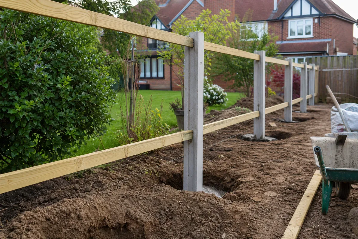 Professional fence installation at a Nottingham home